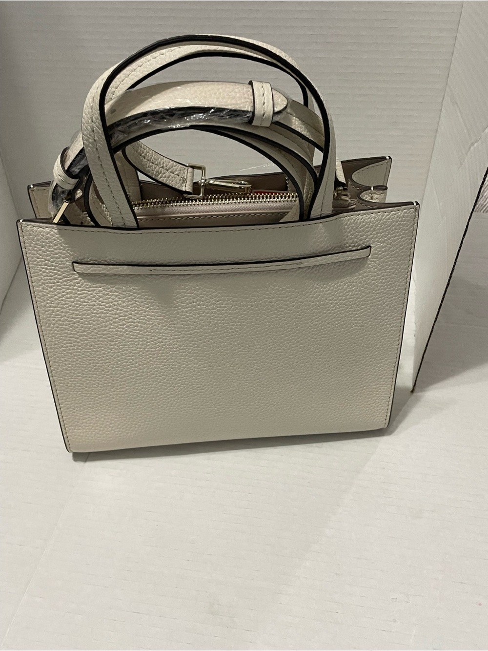 kate spade Cream Pebbled Leather Satchel with Tassel - Picture 3 of 7